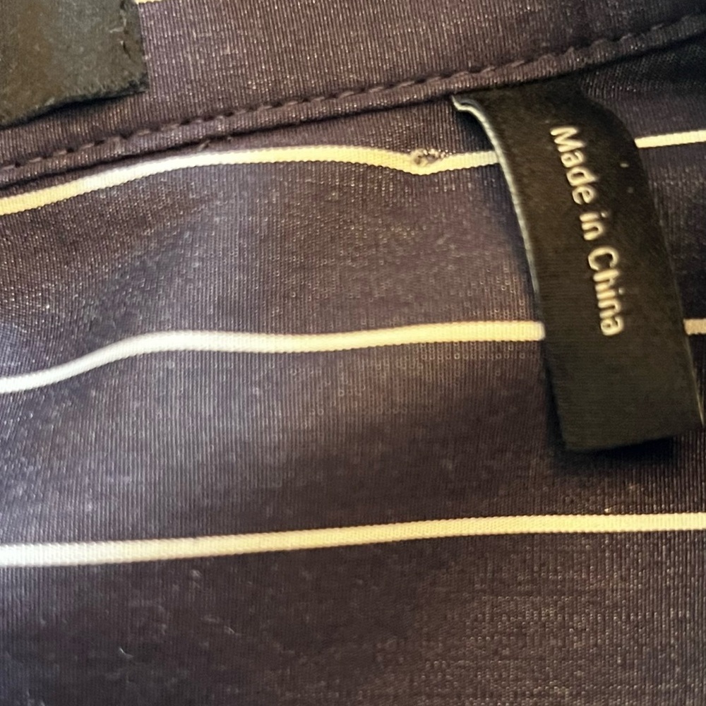 Theory Navy Pinstripe Cropped Button-Down Shirt Size Small - Picture 11 of 13